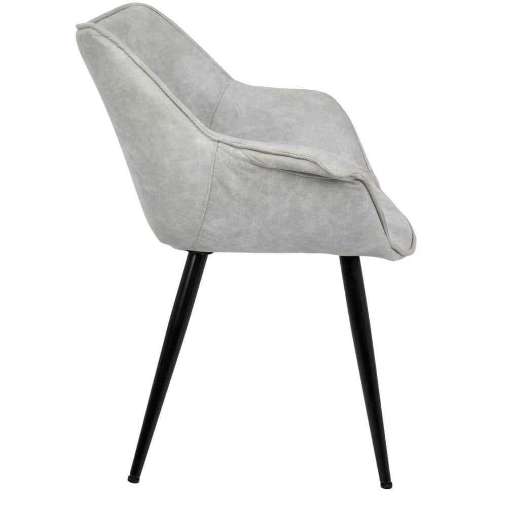 Set of 2 Wrangler Contemporary Accent Chair Light Gray - Lumisource: Suede-Like Upholstery, Metal Legs, Attached Cushions