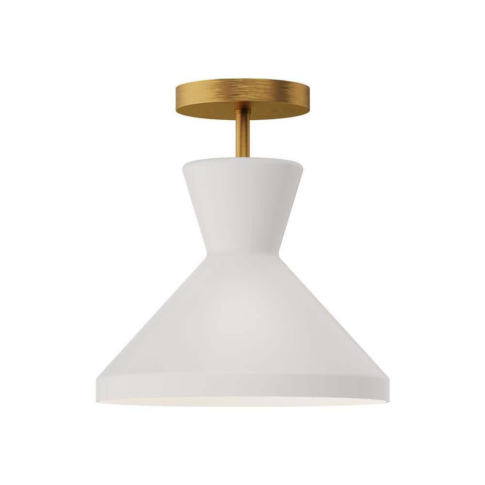 Davana Single Light Glass Semi Flush Mount