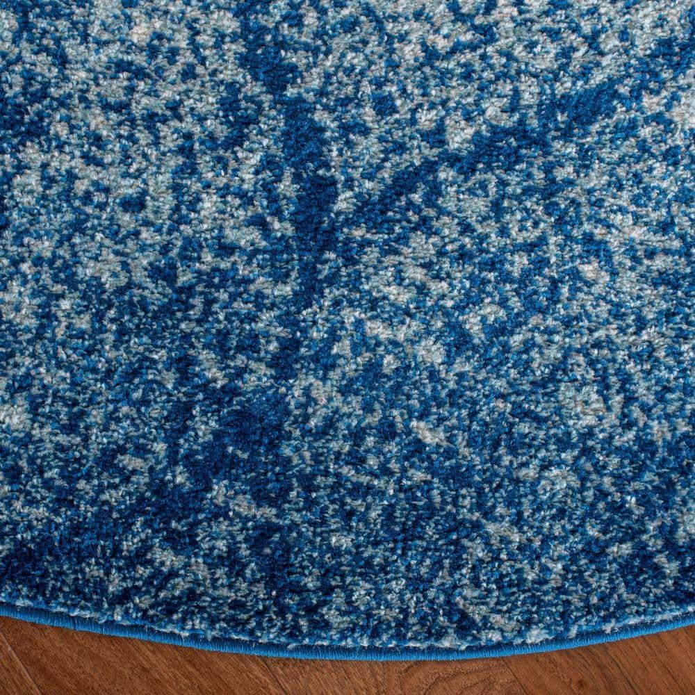 Madison MAD604 Power Loomed Indoor Area Rug - Navy/Blue - 6'7" Round - Safavieh
