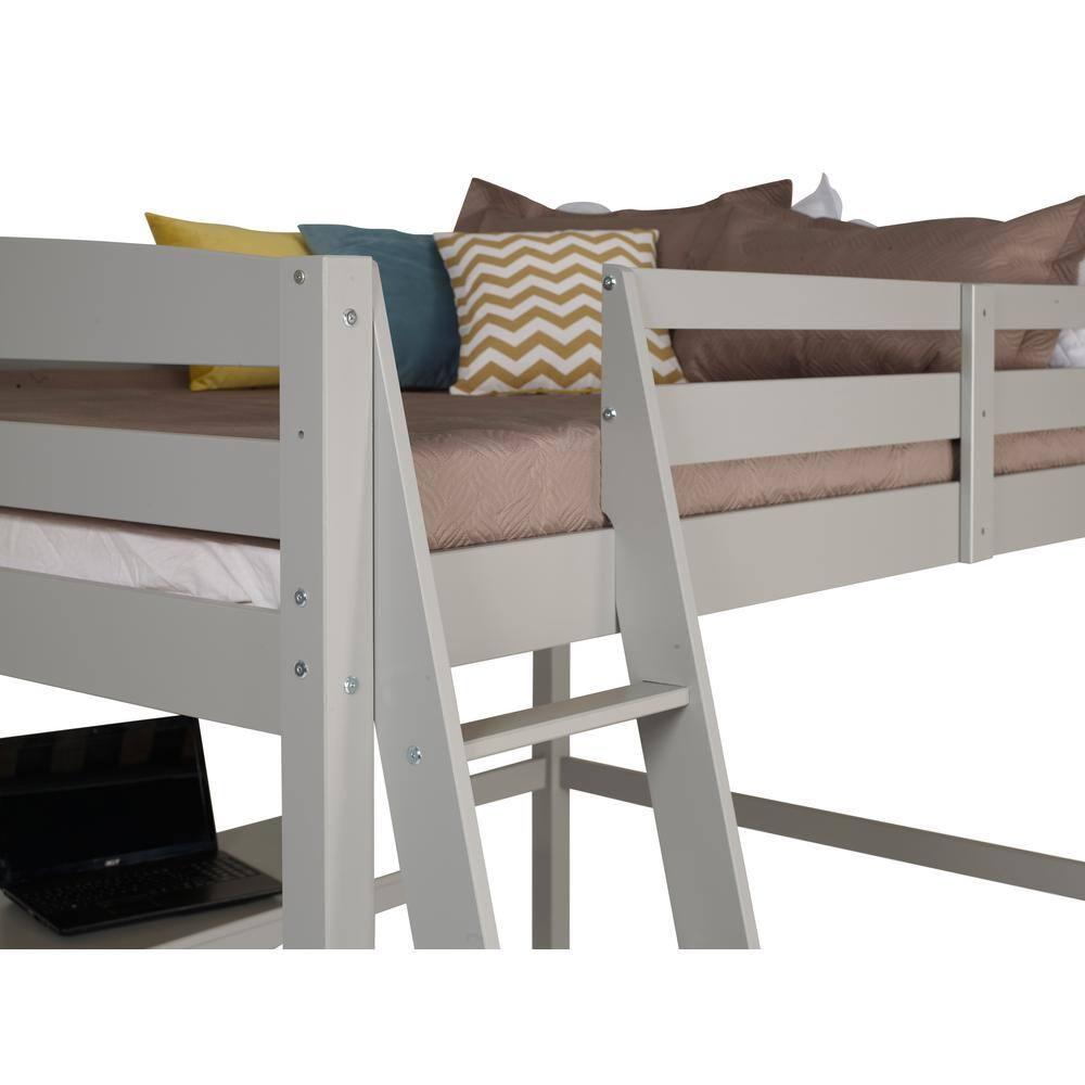 Camaflexi Tribeca Concord Full Size Loft Bed, Gray 100% Solid Wood