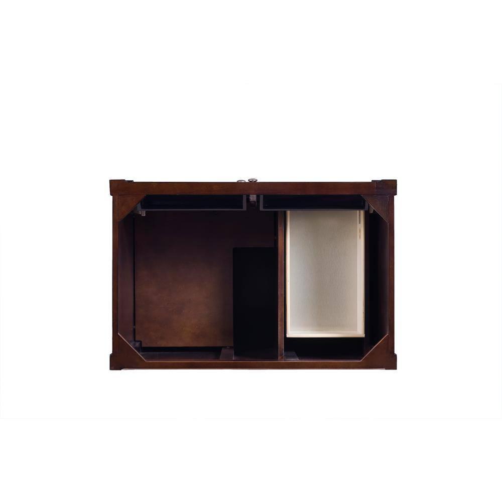 Burnished Mahogany Single Vanity with Satin Nickel Hardware