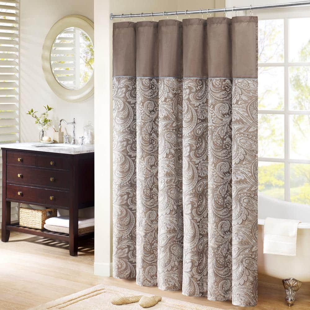 Madison Park Aubrey Paisley Jacquard Shower Curtain