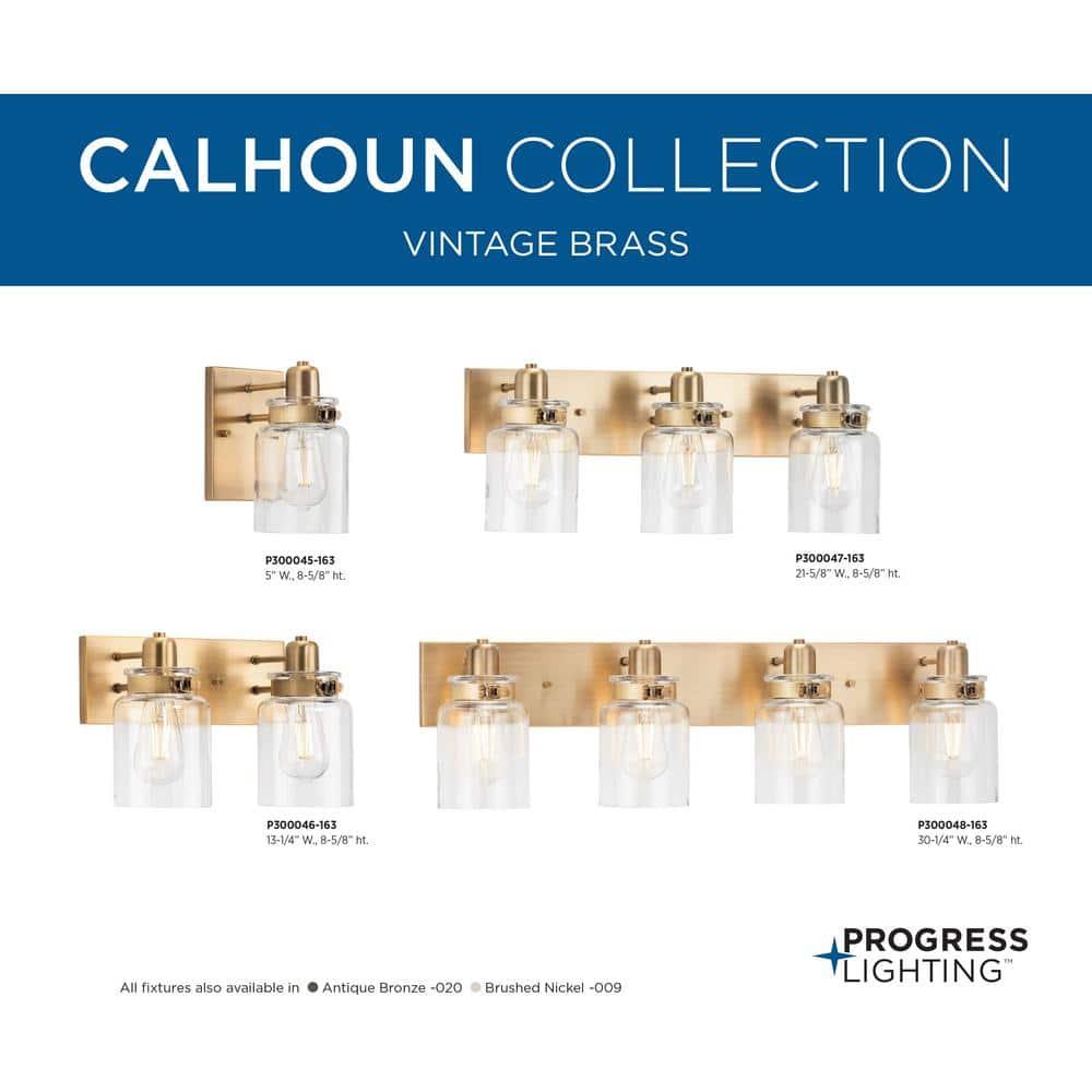 Progress Lighting Calhoun 3-Light Vintage Brass Bath Vanity