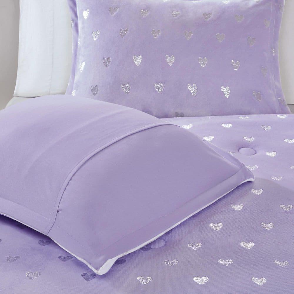 Rosalie Metallic Printed Plush Comforter Set