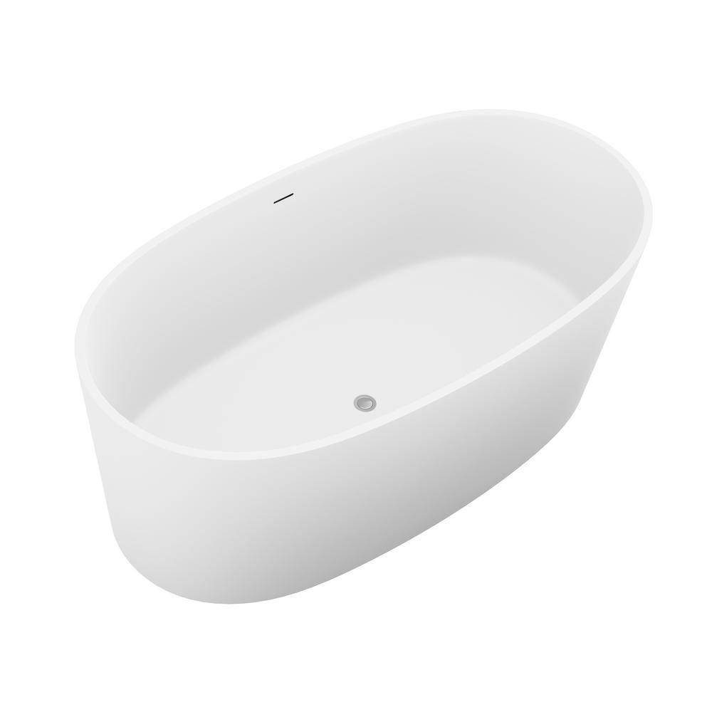 Roccia 62'' x 32'' Freestanding Soaking Solid Surface Bathtub