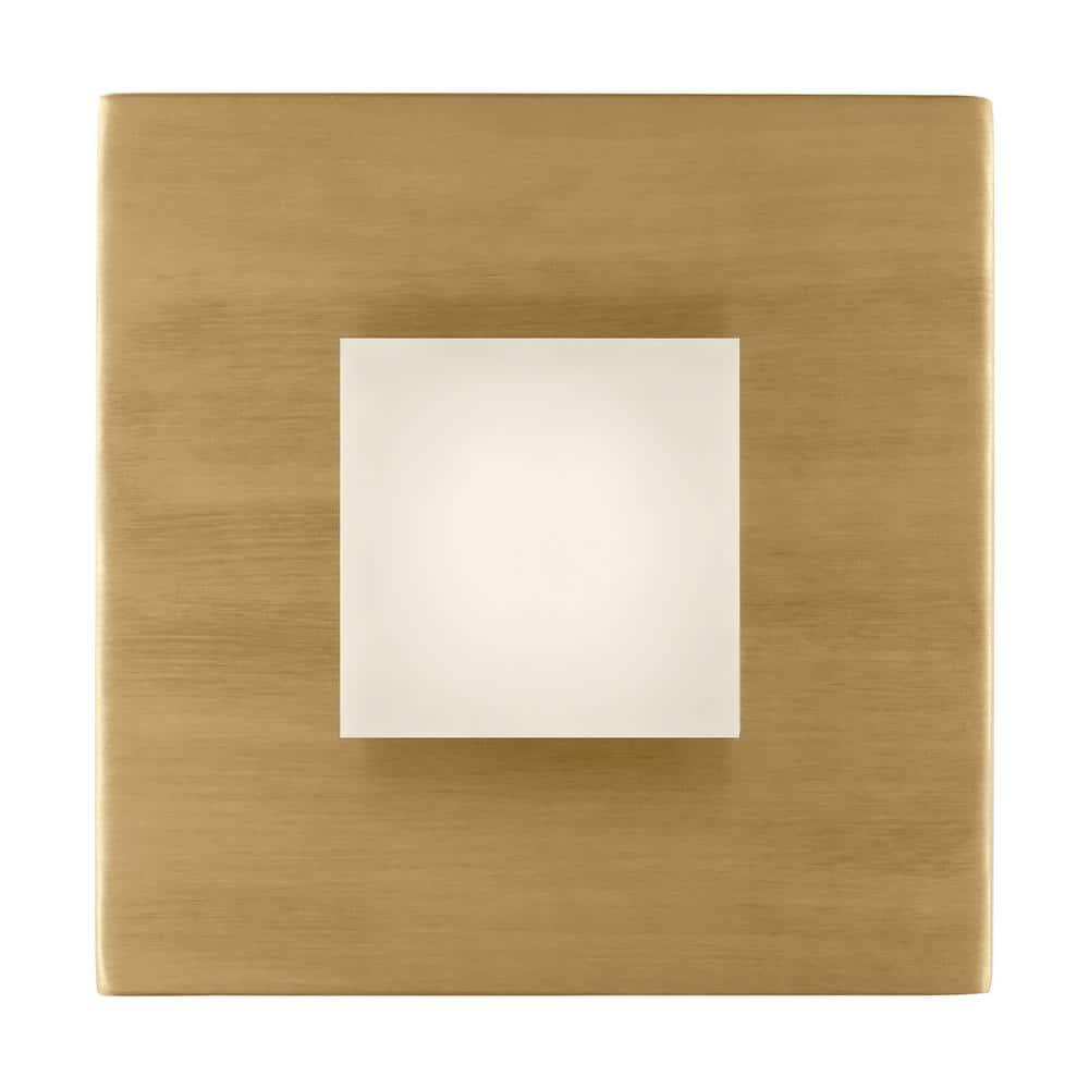 Brander Satin Brass Dimmable Wall Sconce with Frosted Acrylic Shade