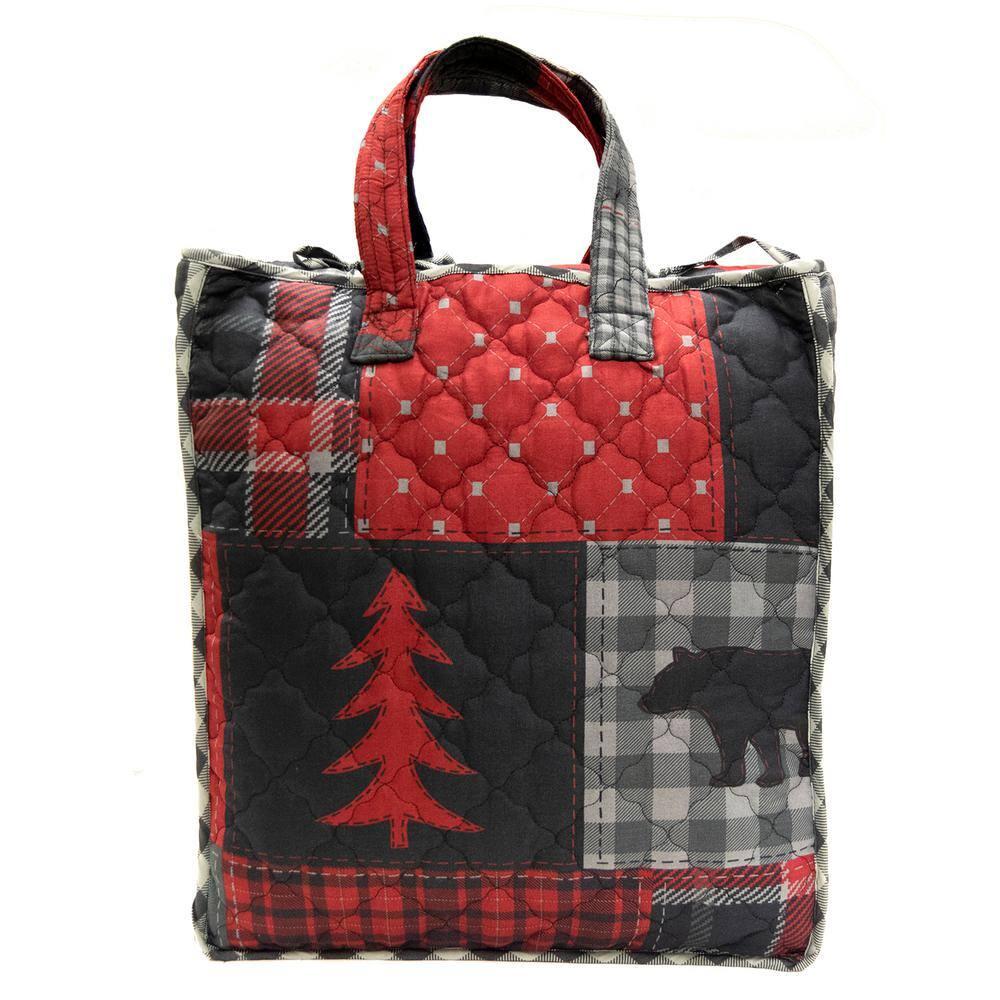 Red and Gray Reversible Twin Microfiber Quilt Set