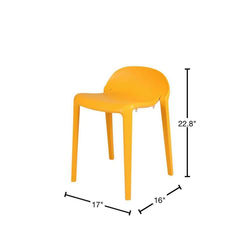 2pc Joyous Short Stools - Orange - Lagoon: Resin Frame, Contoured Seat, Mold & UV Resistant, No Assembly Required