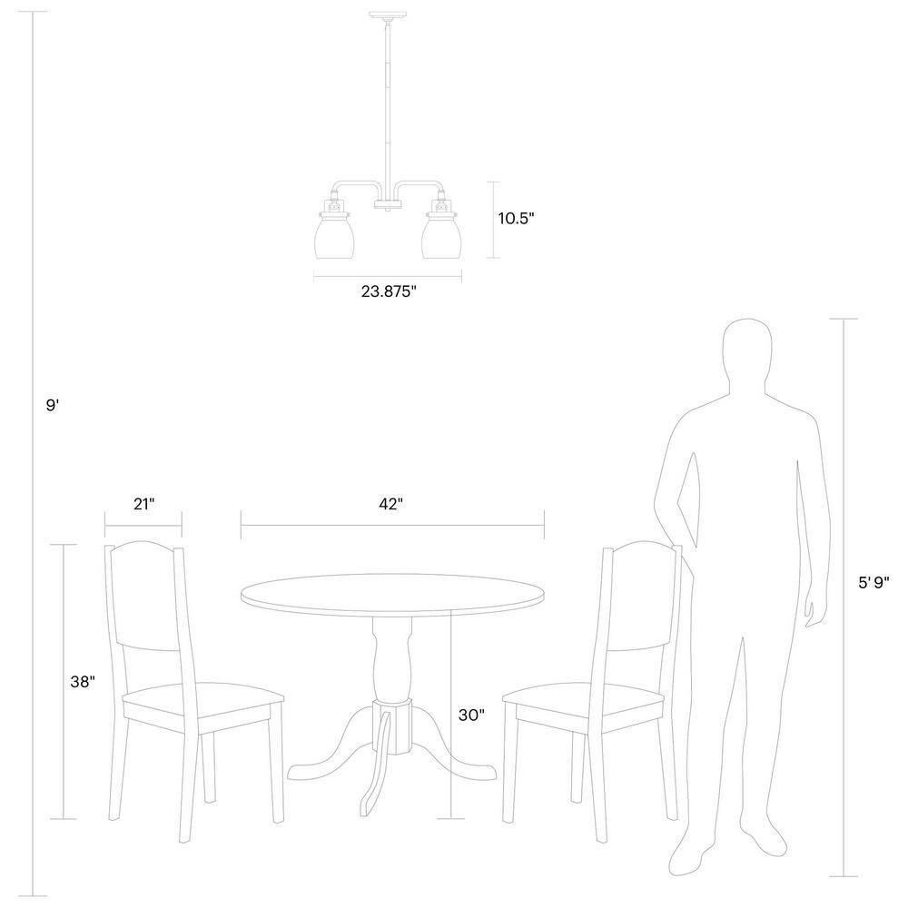 Brushed Nickel 5-Light Chandelier with Clear Seeded Glass Shades