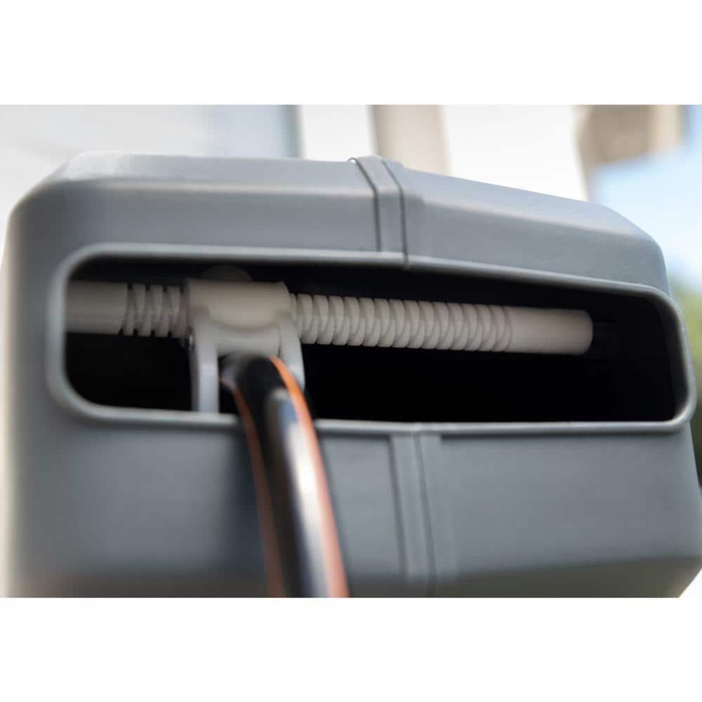 Giraffe Tools 78' Garden Retractable Mounted Hose Hangers Dark Gray