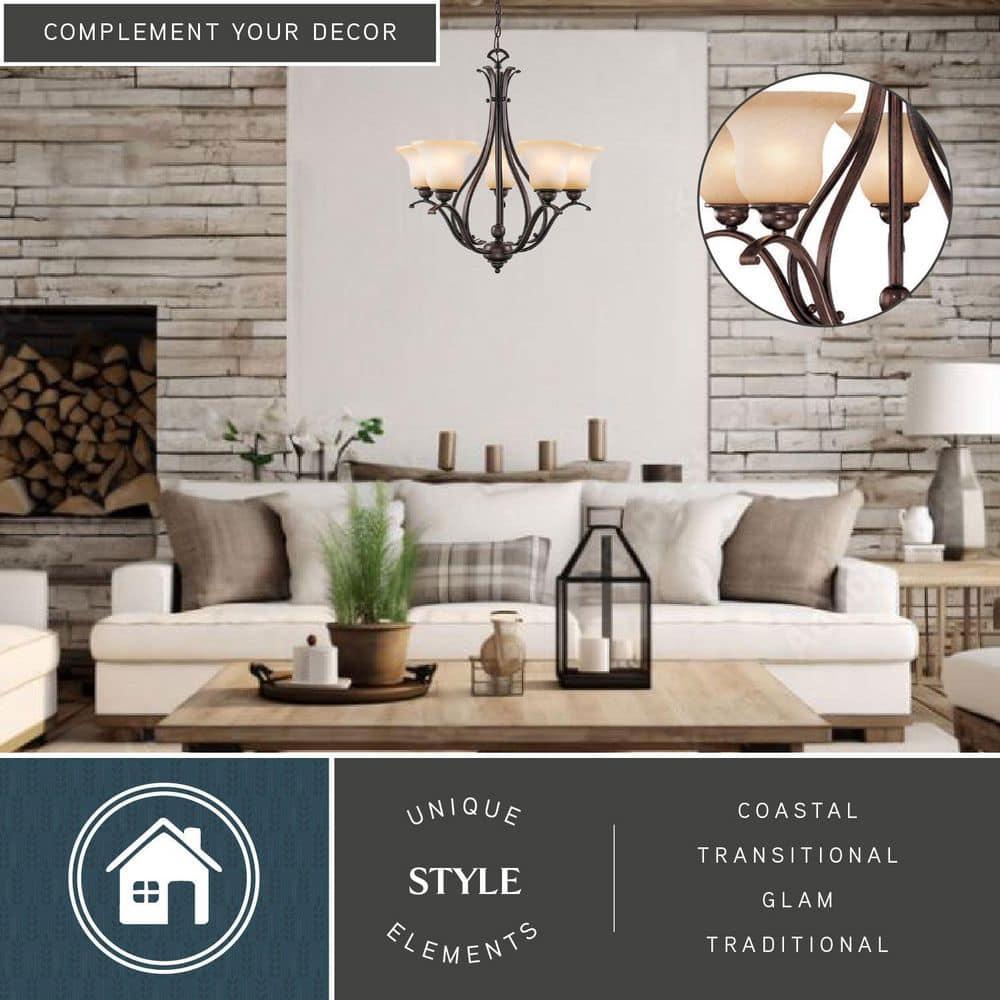 Vaxcel Monrovia 5 - Light Chandelier in  Royal Bronze