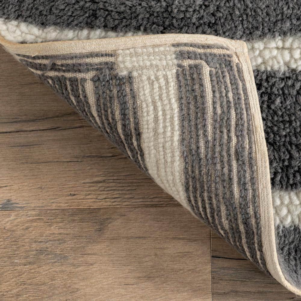 Nuloom Vlad Machine Washable Wool Area Rug, 5' x 8', Grey