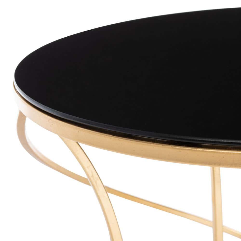 Cagney Accent Table - Gold/Black Glass - Safavieh.