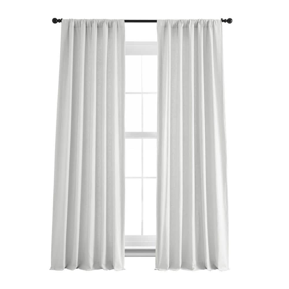 HPD Half Price Drapes French Linen Curtains 108 Inches Long Room Darkening Curtains for Bedroom & Living Room 50 X 108, (1 Panel), Crisp White