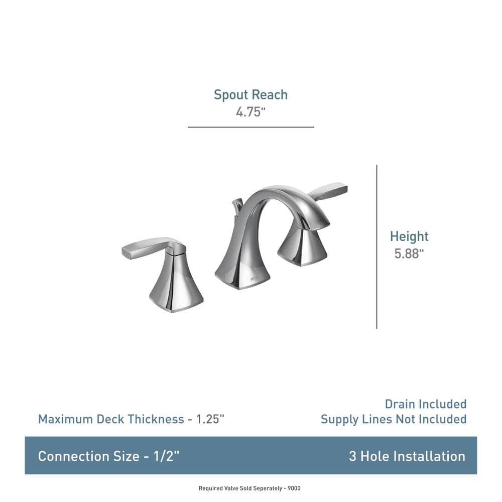 Moen Voss Two Handle 8 in. Widespread Bathroom Faucet Trim Kit, Valve Required