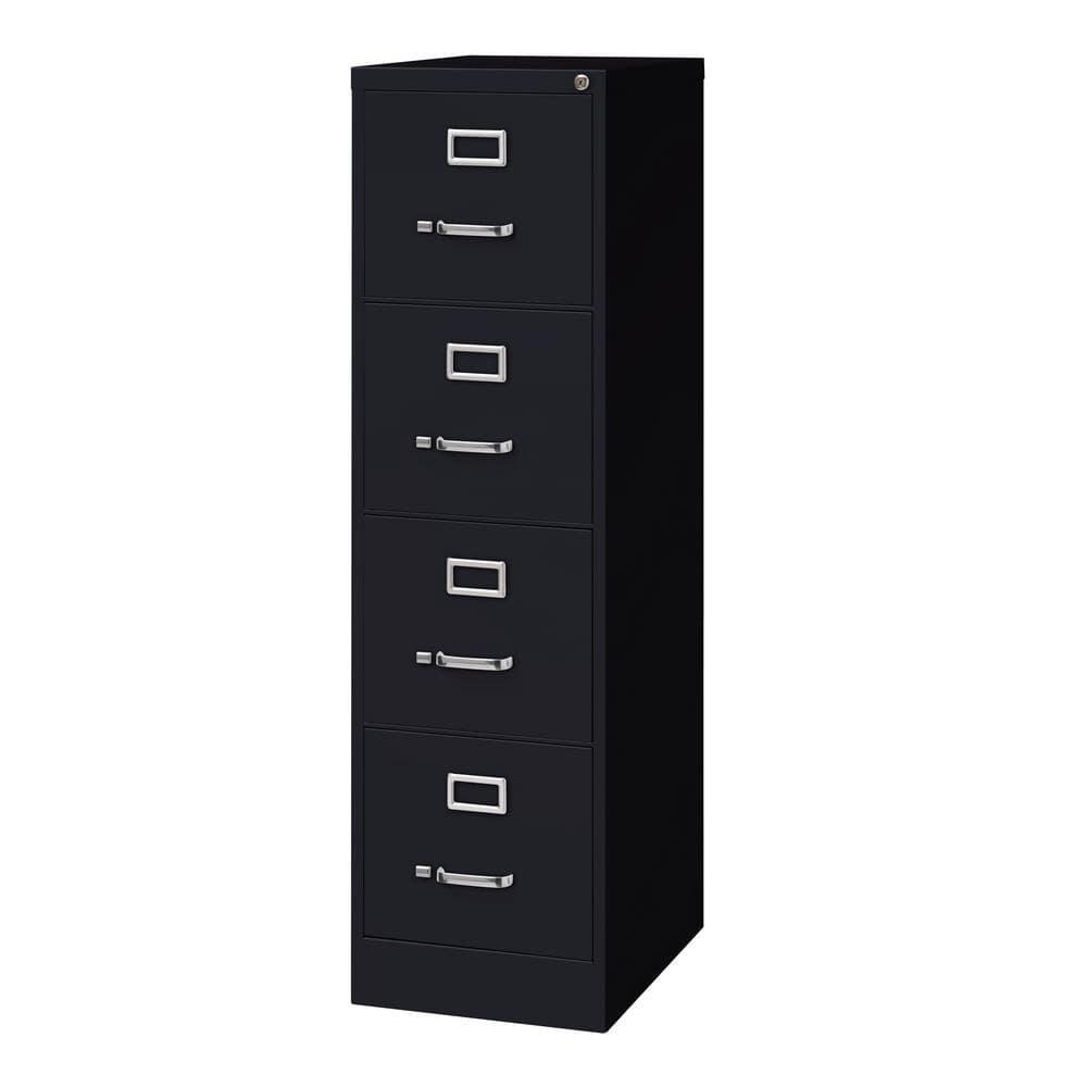 Hirsh Vertical File Cabinet 4 Drawer 22" - Black: Steel Office Filing, GreenGuard & ANSI/BIFMA Certified, No Assembly Required