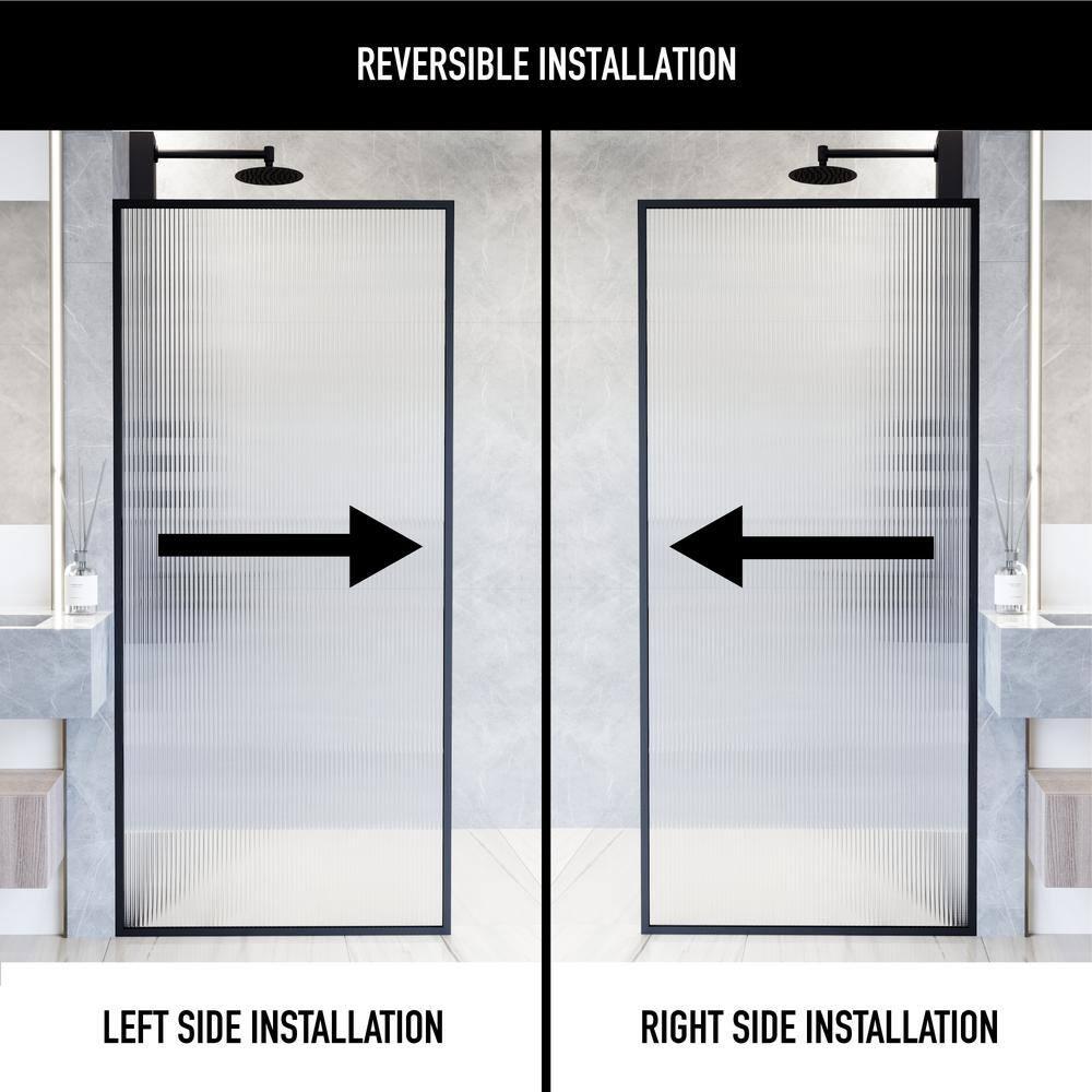 Meridian 34" W x 74" H Fixed Framed Shower Screen with 3/8" Glass