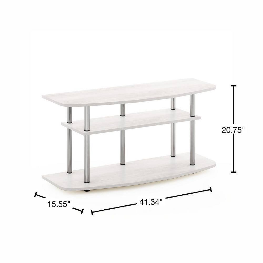 Furinno 3-Tier No Tools TV Stand Entertainment Center Hold up to 46" TV White Oak