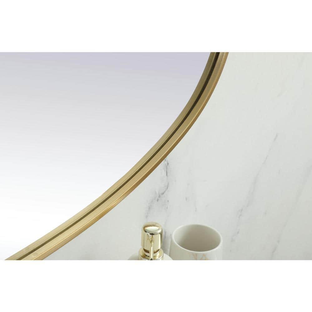 Elegant Lighting Metal Frame Oval Mirror 24x48 Inch in Brass