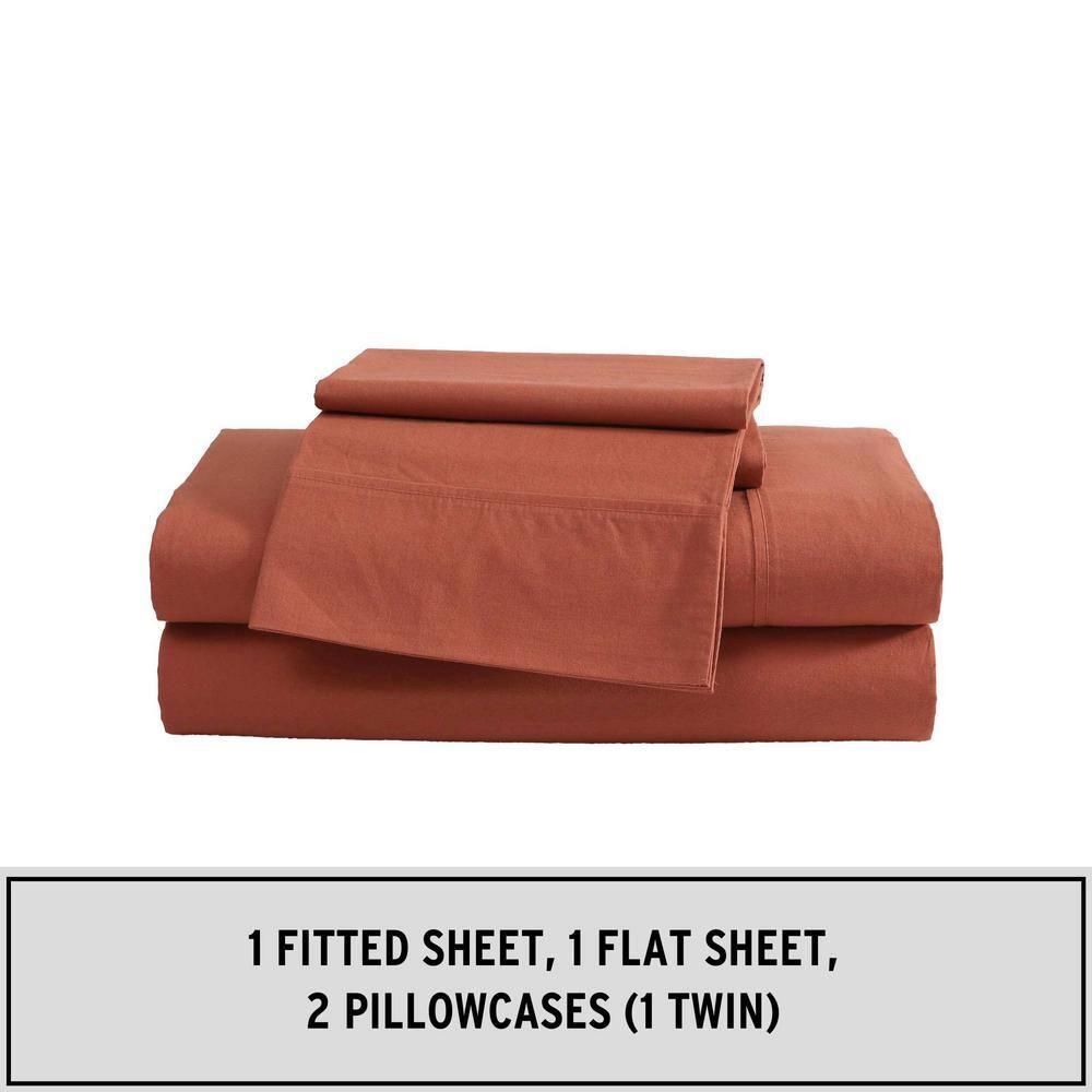 Eddie Bauer Eddie Bauer Solid Brushed Percale Cotton Sheet Set