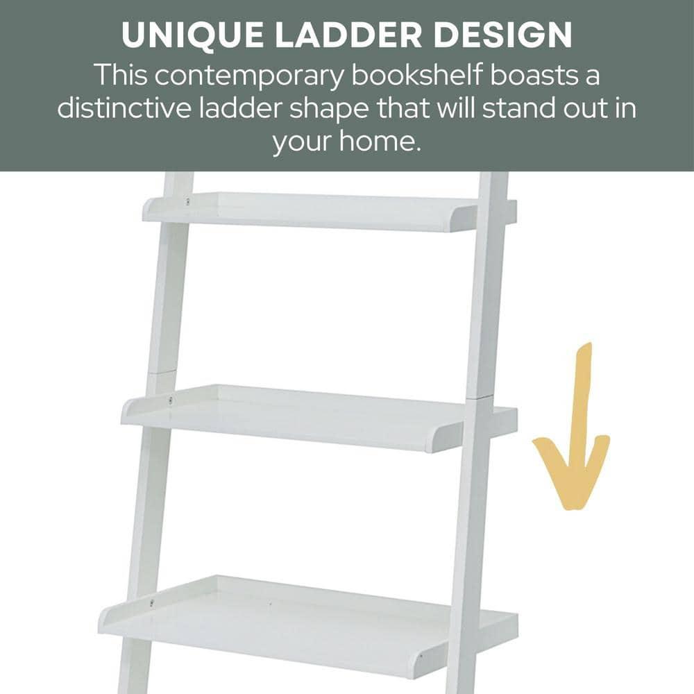 Convenience Concepts French Country Bookshelf Ladder, White