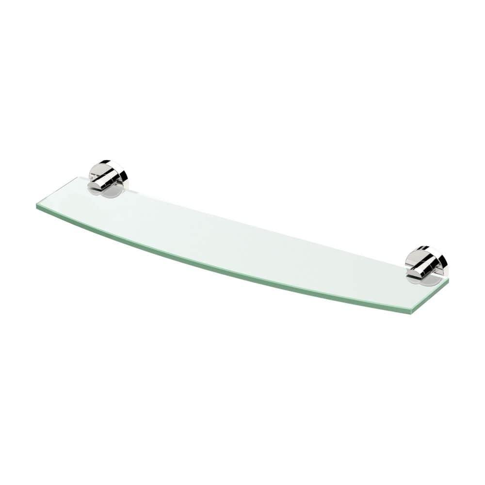 Glam Wall Mounted Tempered Glass Shelf | Bathroom Floating Glass Shelf