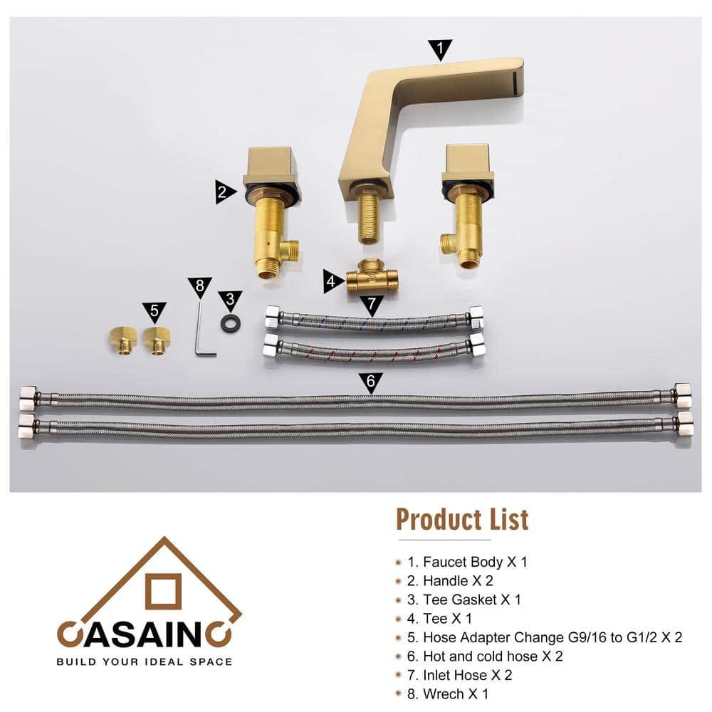 Widespread Faucet 2-Handle Bathroom Faucet with 3 Holes and Pop Drain