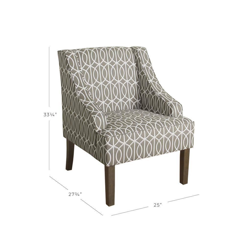 Classic Swoop Accent Armchair Brindle Gray- HomePop