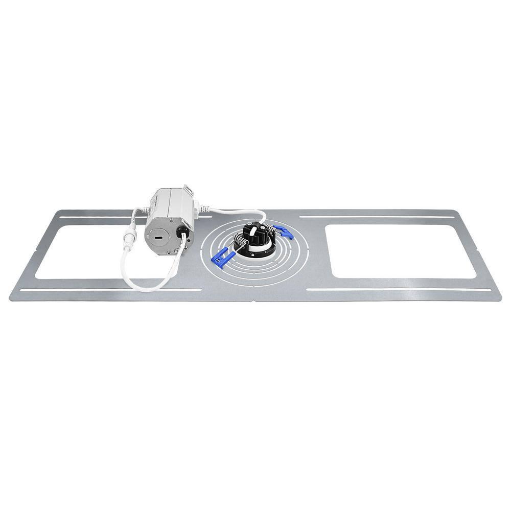 Luxrite Construction Rough-In Mounting Plate, 2-3-3.75-4-5-6 Inch Recessed Light, Downlight with J-Box Housing 4-Pack