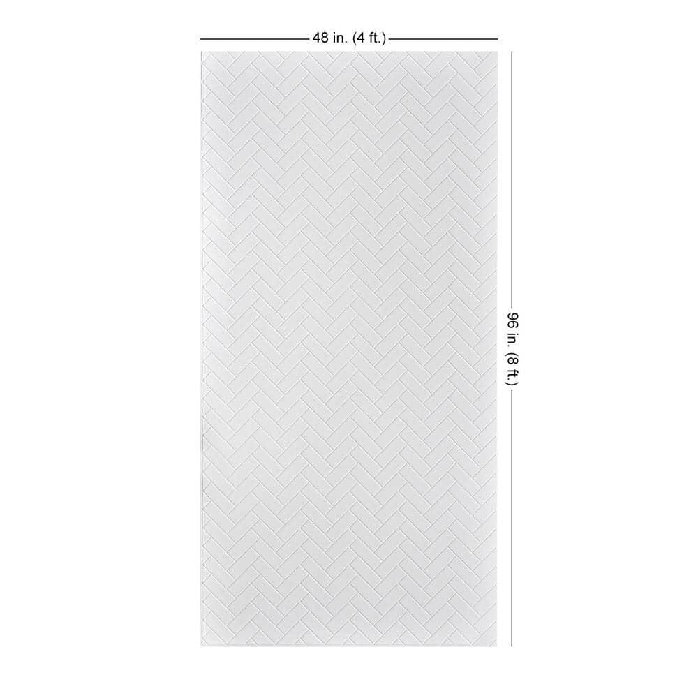 Herringbone MirroFlex 4ft. x 8ft. Glue Up PVC 3D Wall Panels 160 sq.ft.
