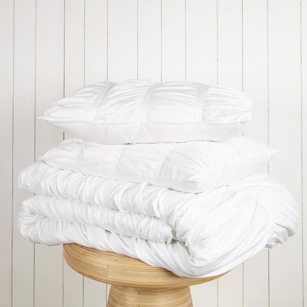 Modern Heirloom Emily Ruched Solid Textured Comforter Set