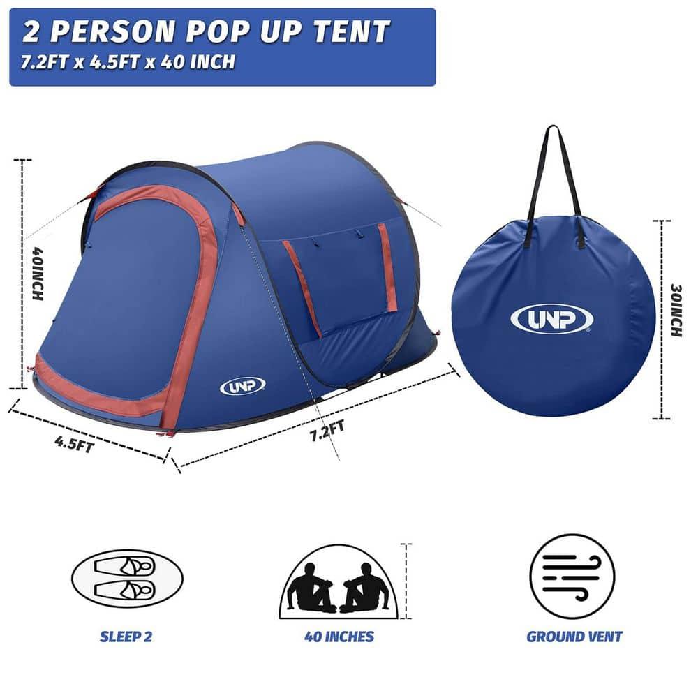 Pop-up Tent, 2 Person Camping Tent,Instant Portable Beach Tent,Easy Pop Up Shade Tents 2 Doors for Camping Hiking & Traveling with Carrying Bag