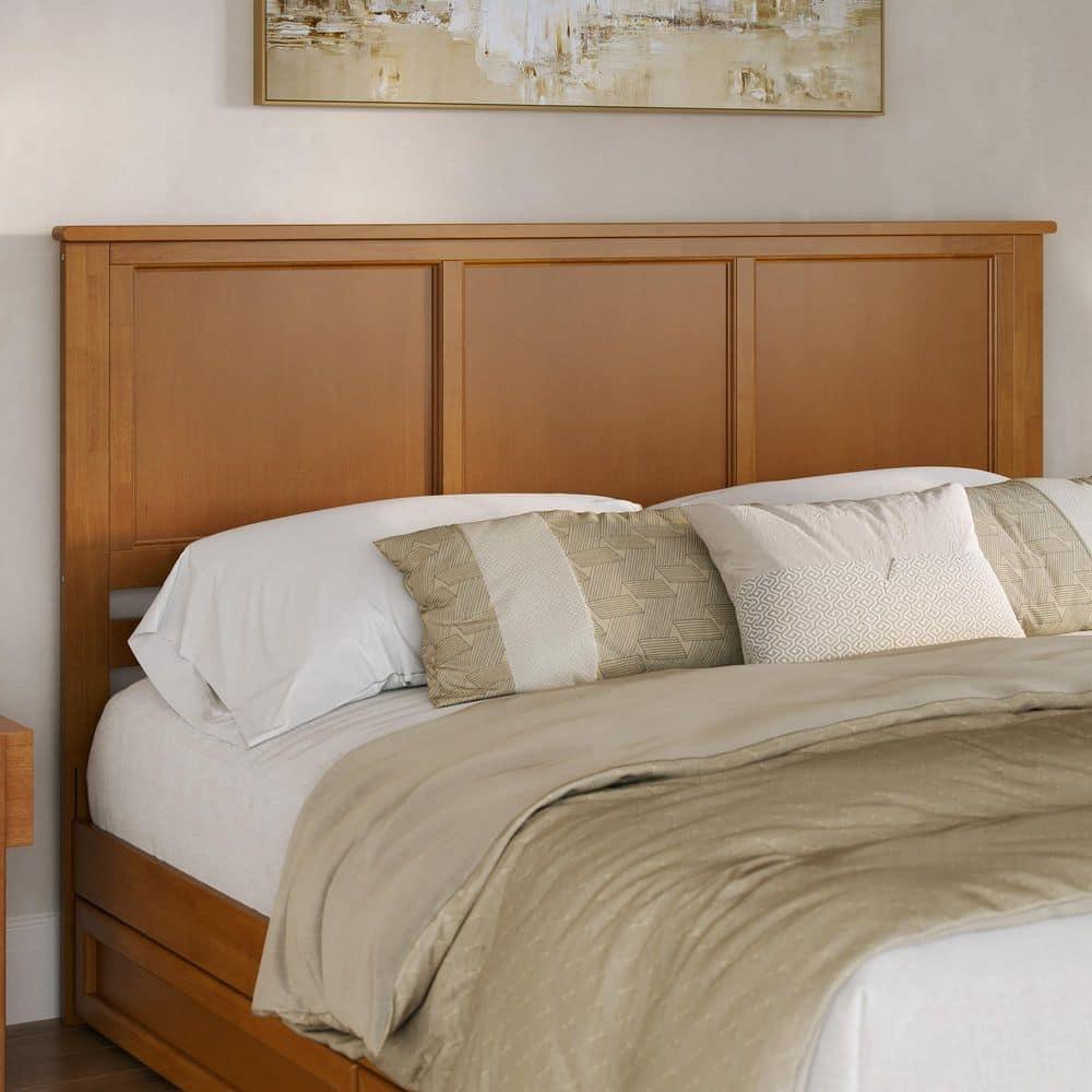 AFI Furnishings Madison King Solid Wood Panel Headboard in Light Toffee