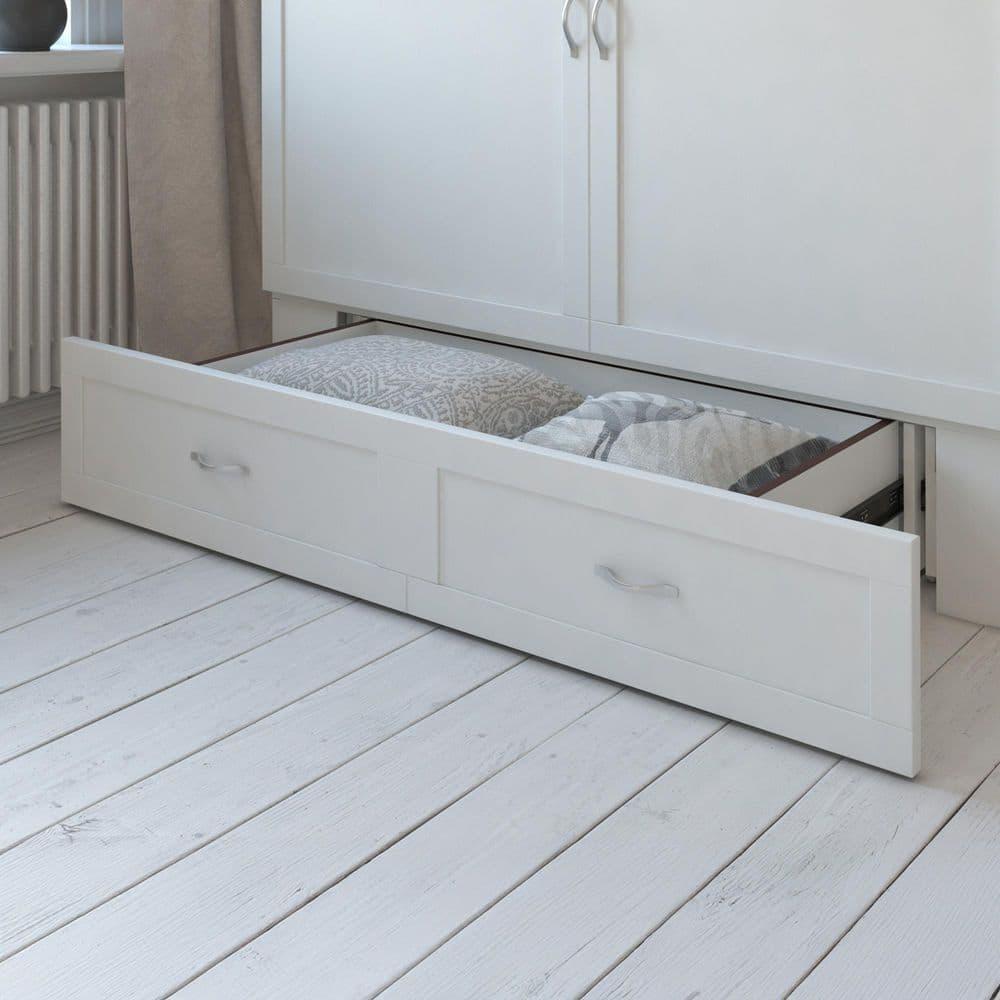Hamilton Murphy Bed Chest Queen White with Charging Station