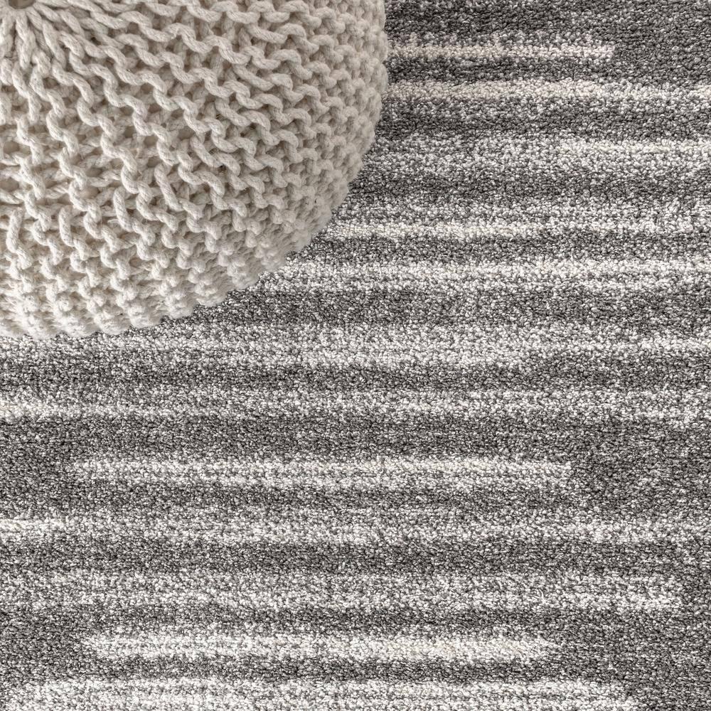 2'x8' Aya Berber Stripe Geometric Runner Rug, Gray/Cream - JONATHAN Y
