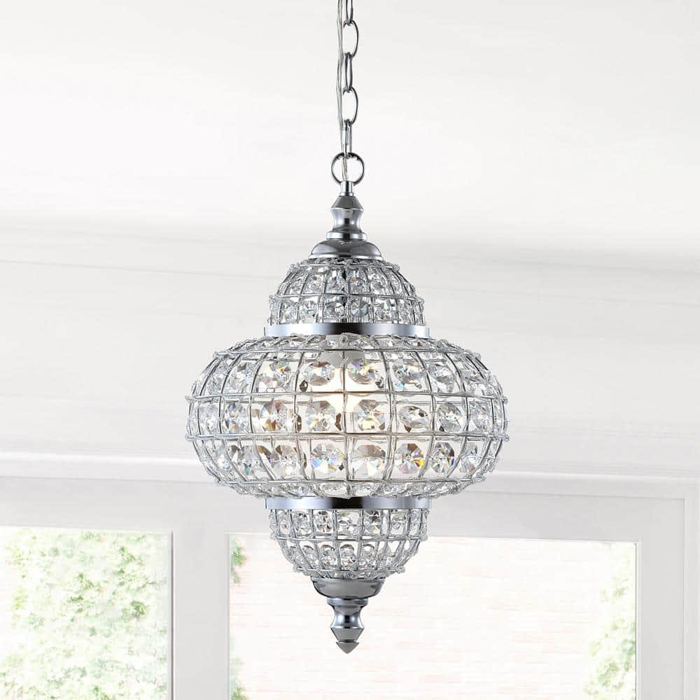 Juliette 12" Crystal/Metal LED Pendant Pendant, Chrome