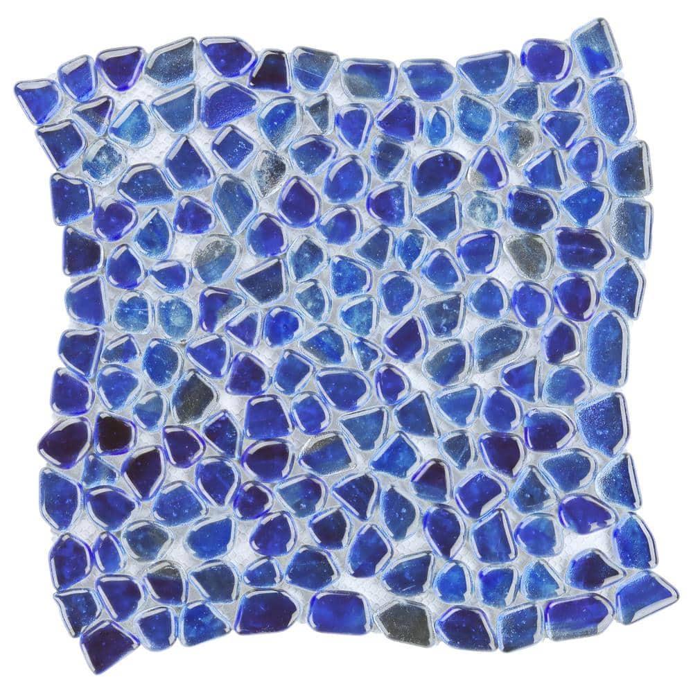 Bond Tile Fractal Pebble 11.88 in. x 11.88 in. Polished Glass Wall Mosaic Tile (0.98 Sq. Ft. / Each)