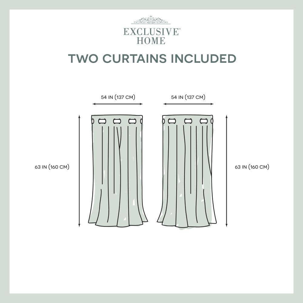 Set of 2 (63"x54") Loha Linen Grommet Top Light Filtering Curtain Panel Dove Gray - Exclusive Home: Modern Polyester