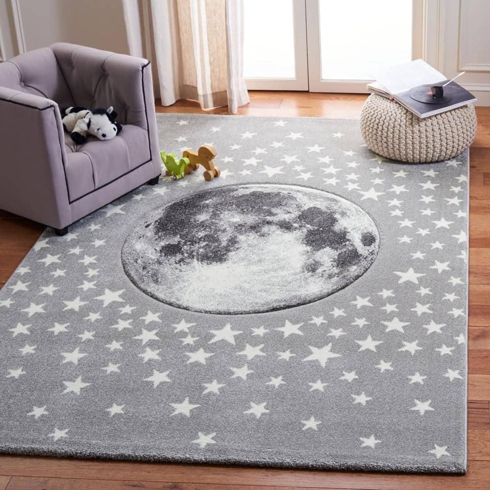 Carousel Kids CRK135 Power Loomed Area Rug - Light Grey/White - 3'3"x5'3" - Safavieh.