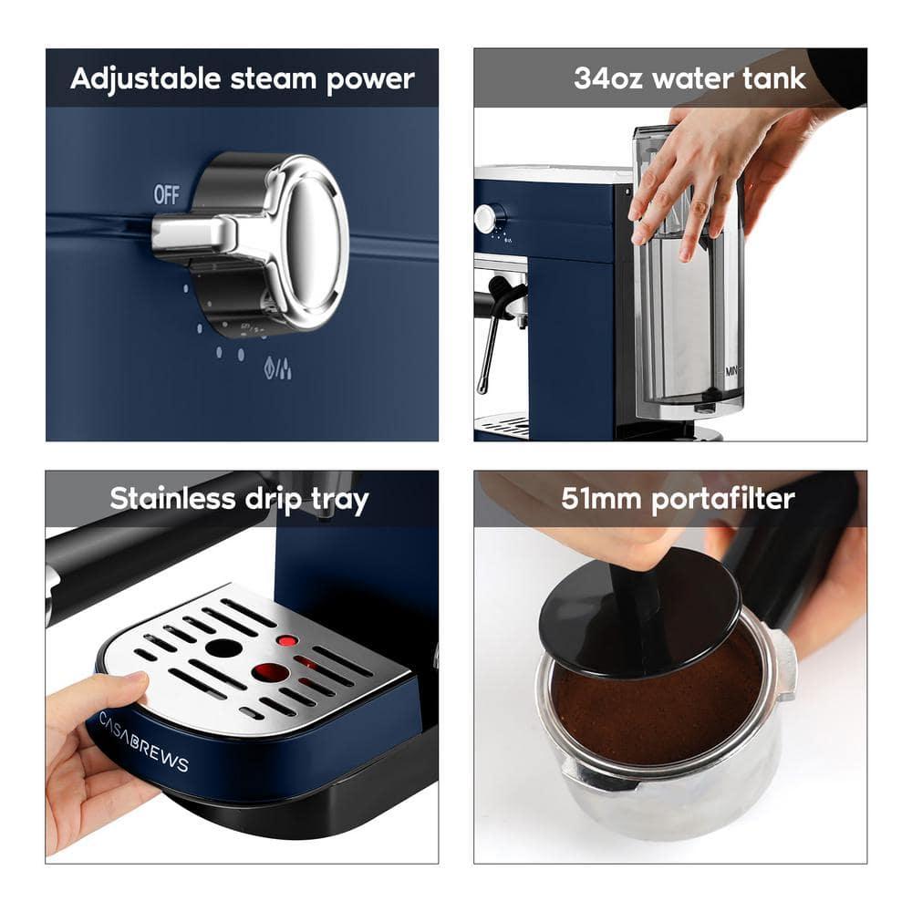 CASABREWS CASABREWS CM5418 20 Bar Espresso Machine Coffee Maker W/ Powerful Steam Wand Stainless Steel