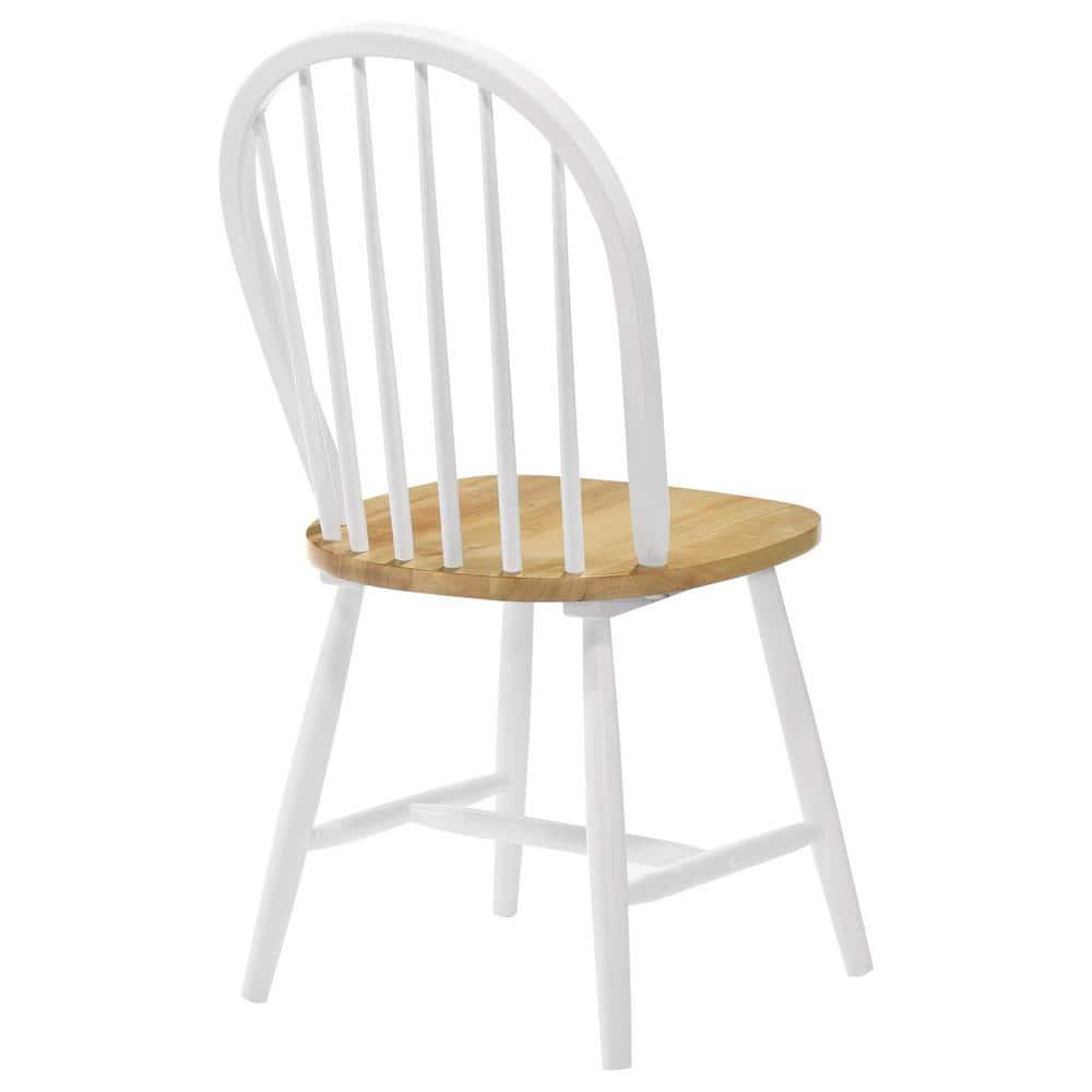 Coaster Farmhouse Windsor Wood Dining Chairs in White