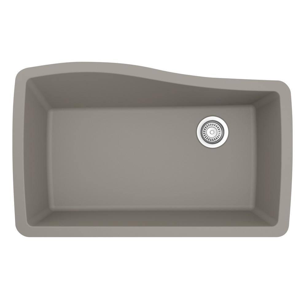 Karran Karran Quartz Composite 33-1/2'' X 21'' Single Bowl Undermount Kitchen Sink Kit QU-722-BR-PK1