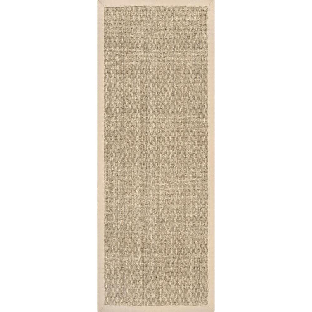 Nuloom Hesse Checker Weave Seagrass Kitchen Runner Indoor Area Rug - Hallway, Entryway, 2' 6" x 8', Natural