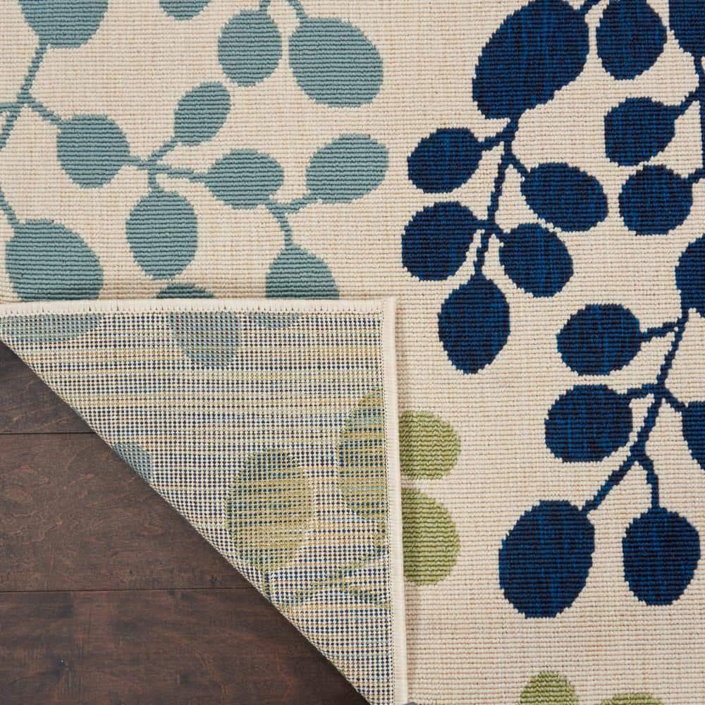 Nourison Caribbean CRB01 Indoor/outdoor Area Rug - Ivory 5'3" x 5'3"square