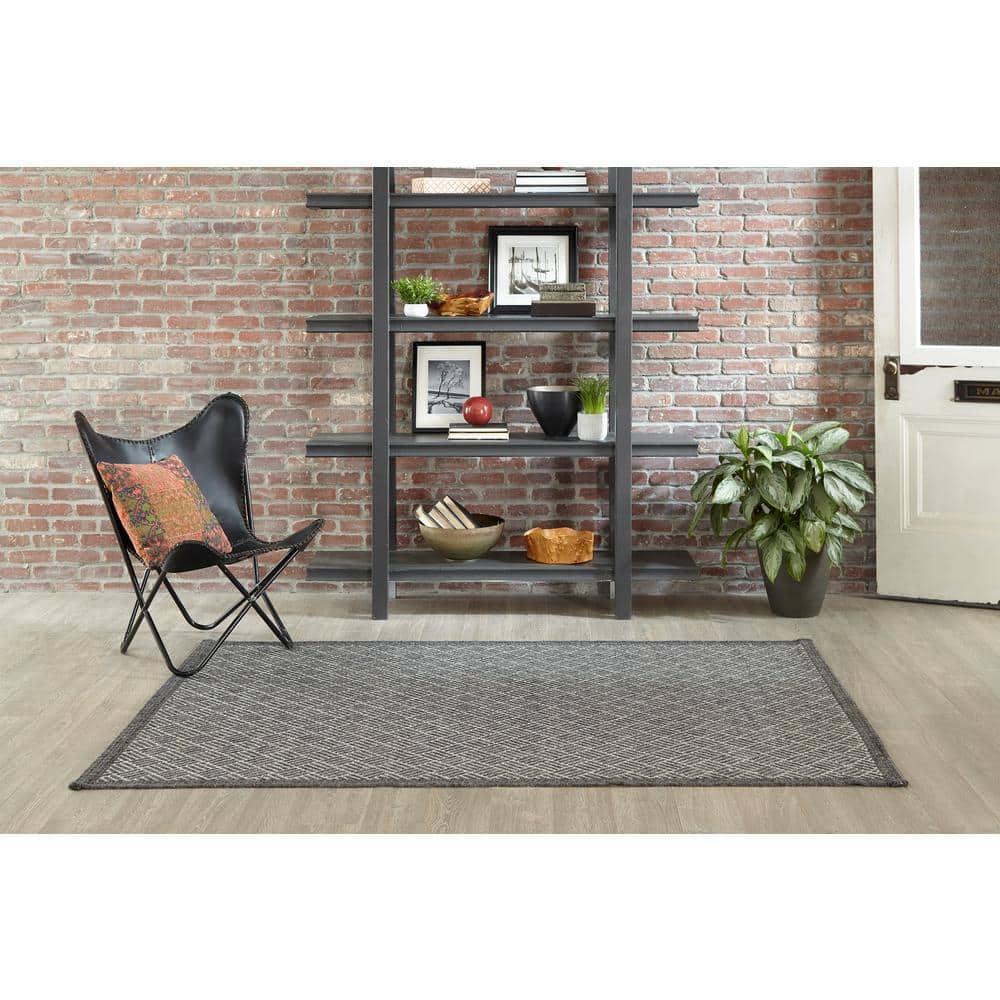 Como Charcoal 9 ft. 10 in. X 13 ft. 2 in. Indoor/Outdoor Area Rug