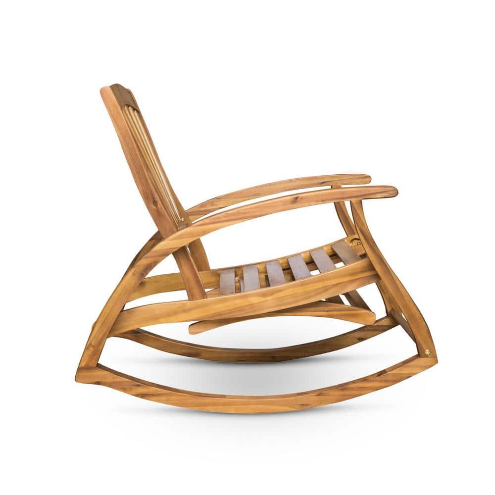 Sunview Acacia Wood Recliner Rocking Chairs - Teak - Christopher Knight Home: Weather-Resistant Patio Furniture with Footrest