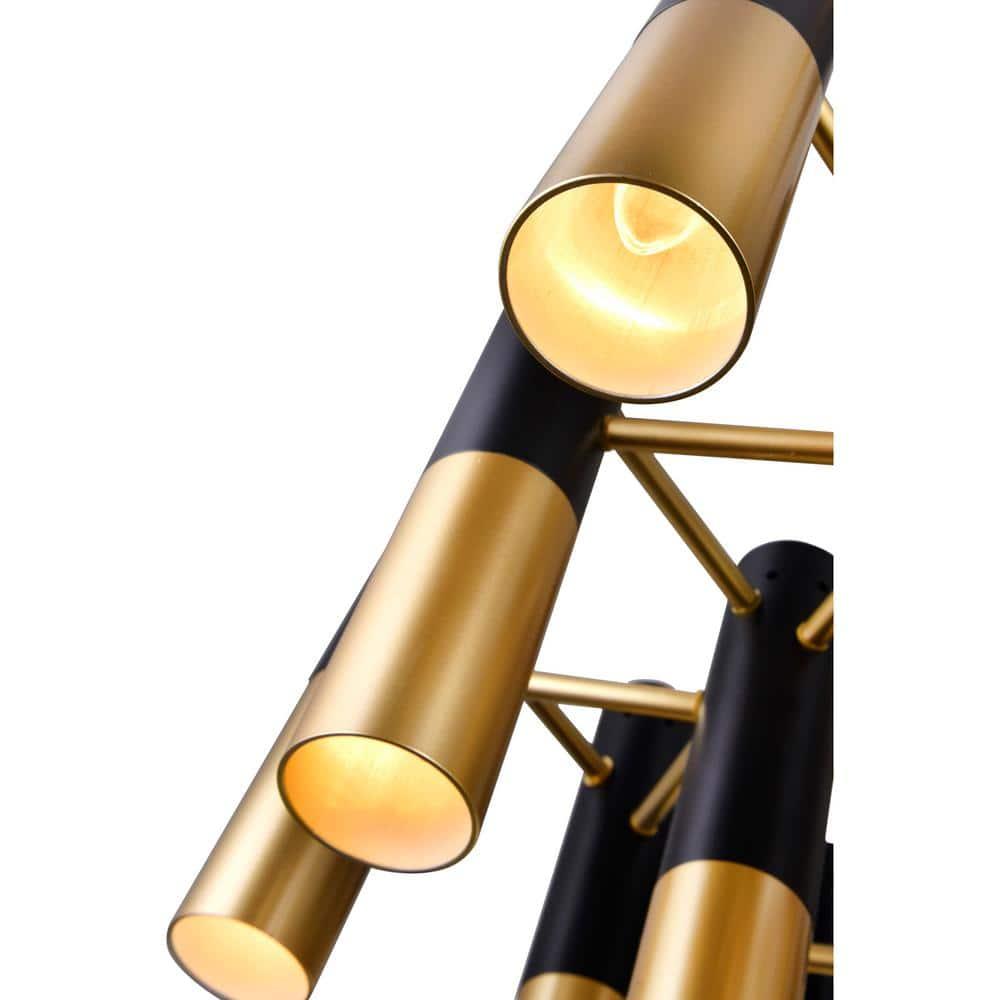 CWI Lighting Anem 19 Light Down Transitional Metal Chandelier in Black/Gold