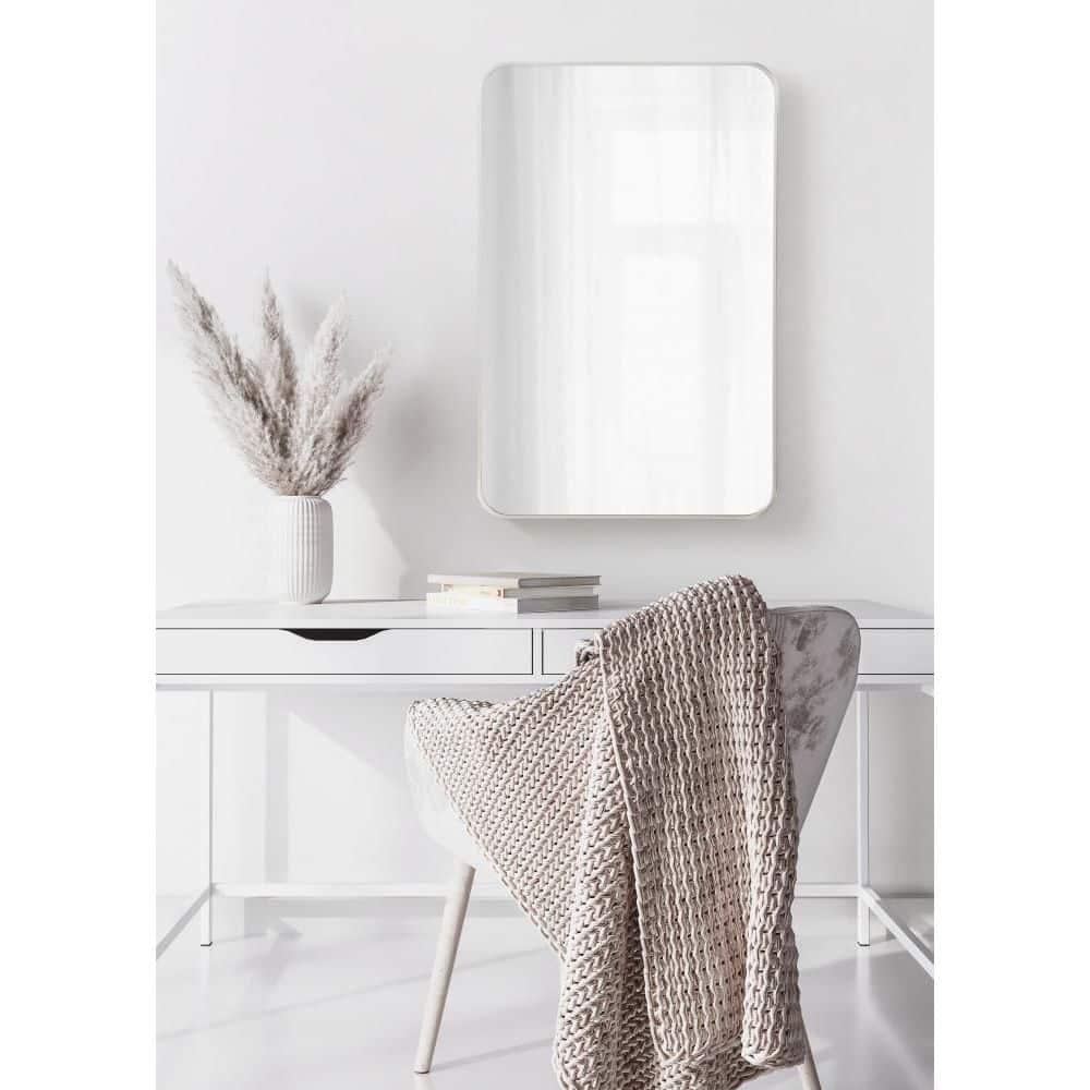 Kate and Laurel Zayda Radius Rectangle Framed Wall Mirror, 20x30, Silver