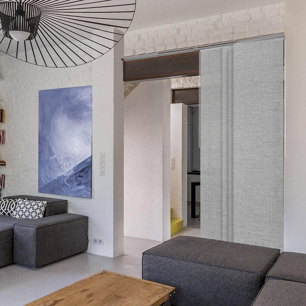 GoDear Design Adjustable Sliding Panel Track Blind 45.8"- 86" W x 96" H, Vertical Blinds Cordless, Semi-sheer, Airo