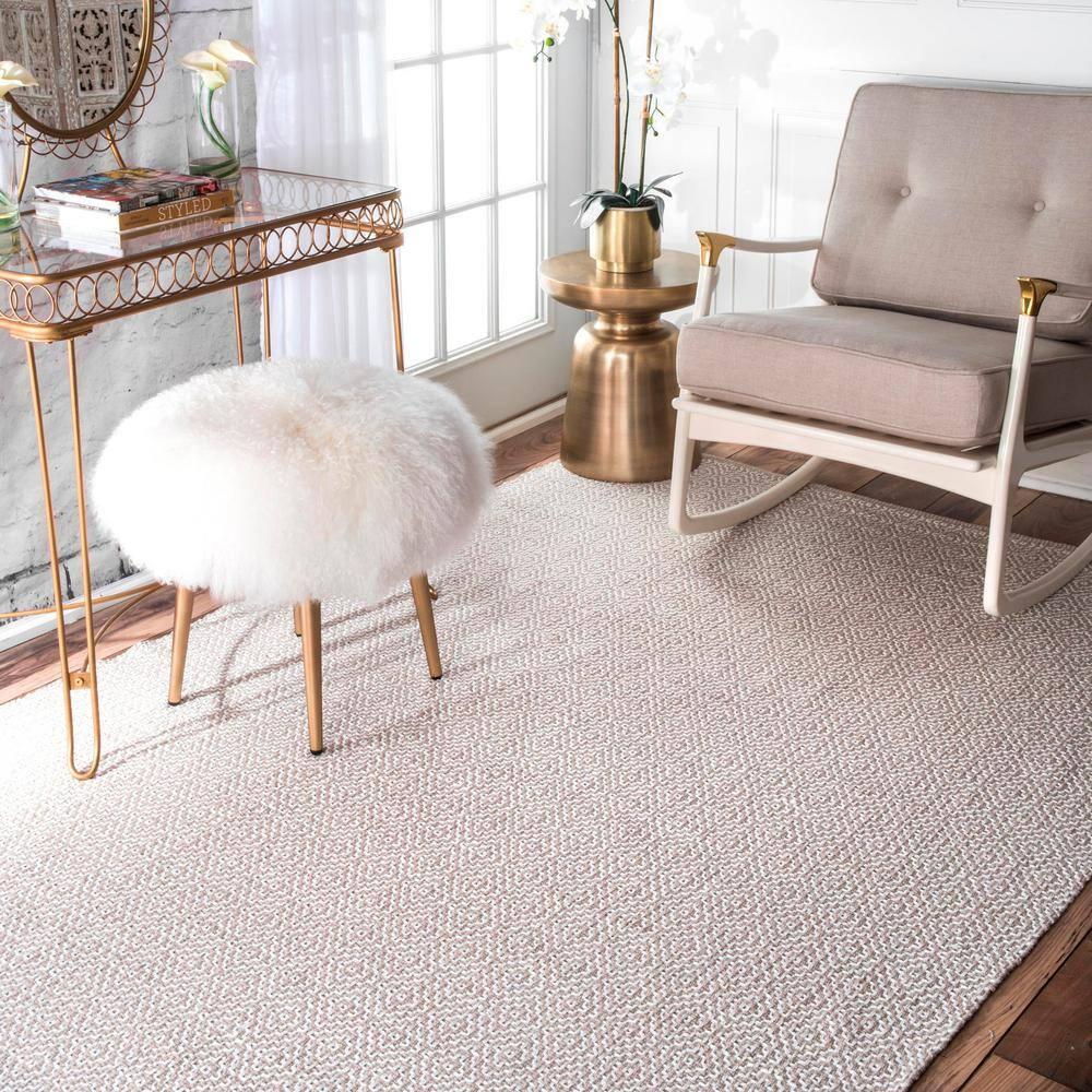 6'x9' Cotton Hand Loomed Lorretta Area Rug Taupe - nuLOOM: Modern Flat Pile Rectangle, Indoor Use, Canvas Backing
